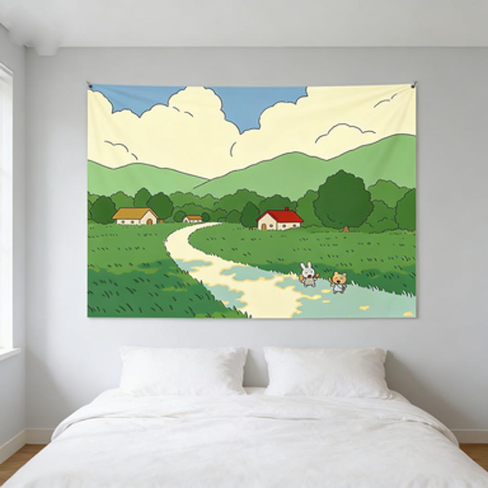 Cute Cartoon Wall Tapestry Healing Decor Unique Art Hanging Cloth for Bedroom Living Room Decor