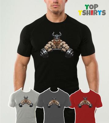 VIKING Maglietta Palestra Aumento Peso Sollevamento Pesi Allenamento Pesi Bodybuilding MMA Sollevamento