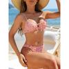Sexy Lace Up Bikini Set Women Swimsuit Two-Piece Female Swimwear Backless Floral Printed Bathing Summer Fashion Beachwear