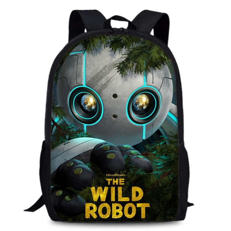 Large Capacity Wild Robot 15 Inch Backpack For Students And Children In Versatile Colors