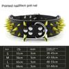 Wide Luxurious Leather Dog Collar Sharp Spike Studded Dog Collars for Rottweiler Pitbull Large X-Large Training Dogs