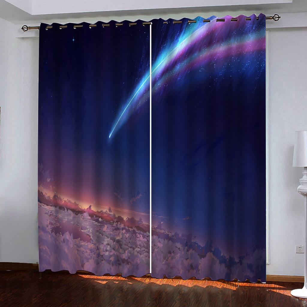 Japanese Anime Your Name Series Digital Printing Any High Density Blackout Curtains