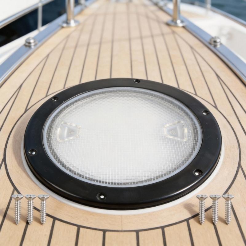 8 Inch Round Deck Inspection Access Hatches Cover For Boats And RVs With Waterproof Seal ABS Construction Black Marine Grade