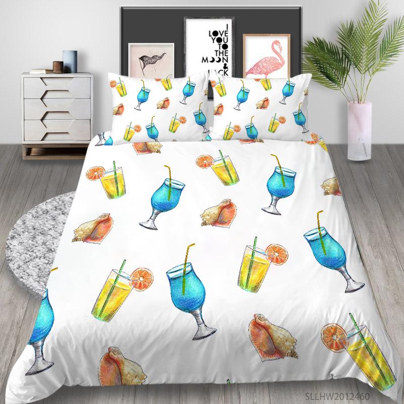 Flowers Theme Bedding Set Bedroom Quilt Cover Pillow Cover Home Bedding Set AU/EU/US Full Size Single/Double Bed Home Furniture