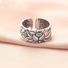 Lotus Heart Sutra Retro Thumb Ring: Stylish Chinese Design for Men and Women