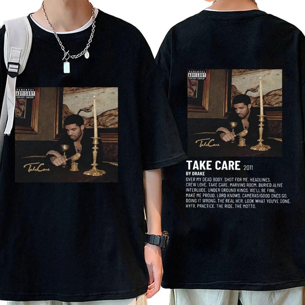 Rapper Drake New Oversized T Shirt Certified Lover Boy Album Print T-shirt Unisex Hip Hop Casual Funny T Shirts Unisex Streetwear
