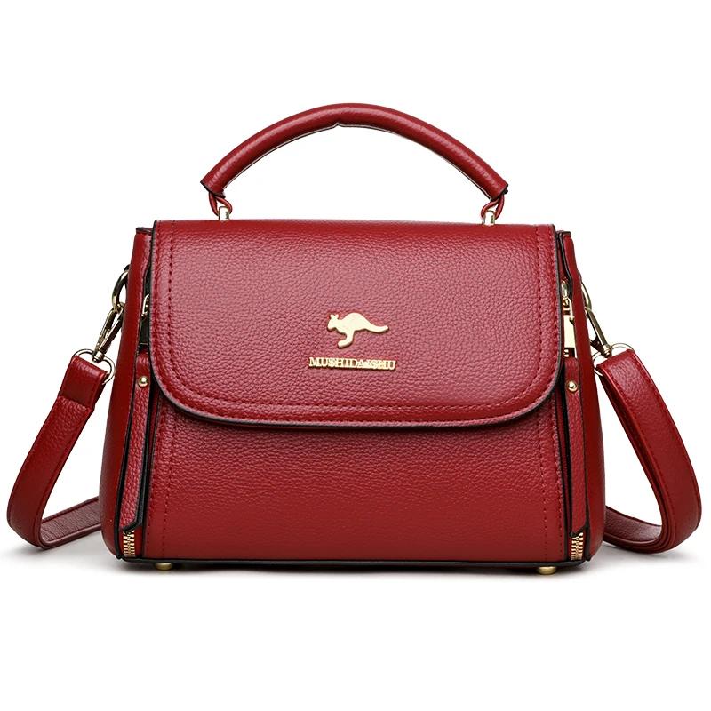 Women's Soft Leather Top-Handle Bags Luxury Design Shoulder Messenger Bags High Quality Handbags and Purses Commuting Sac a Main