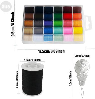 1 Boxes/Set Multicolor Handy Polyester Sewing Threads & 1 Needle Threader, For Hand & Machine DIY Sewing Tools
