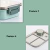 Stainless Steel Lunch Box Compartment Insulated Sealed Portable Microwae Heating Food Container Bento for Office Worker Students