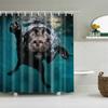 Wild Animals Bath Curtains Lion Leopard Cat Bathroom Decorative Shower Curtains Bathtub Decoration Bath Curtains