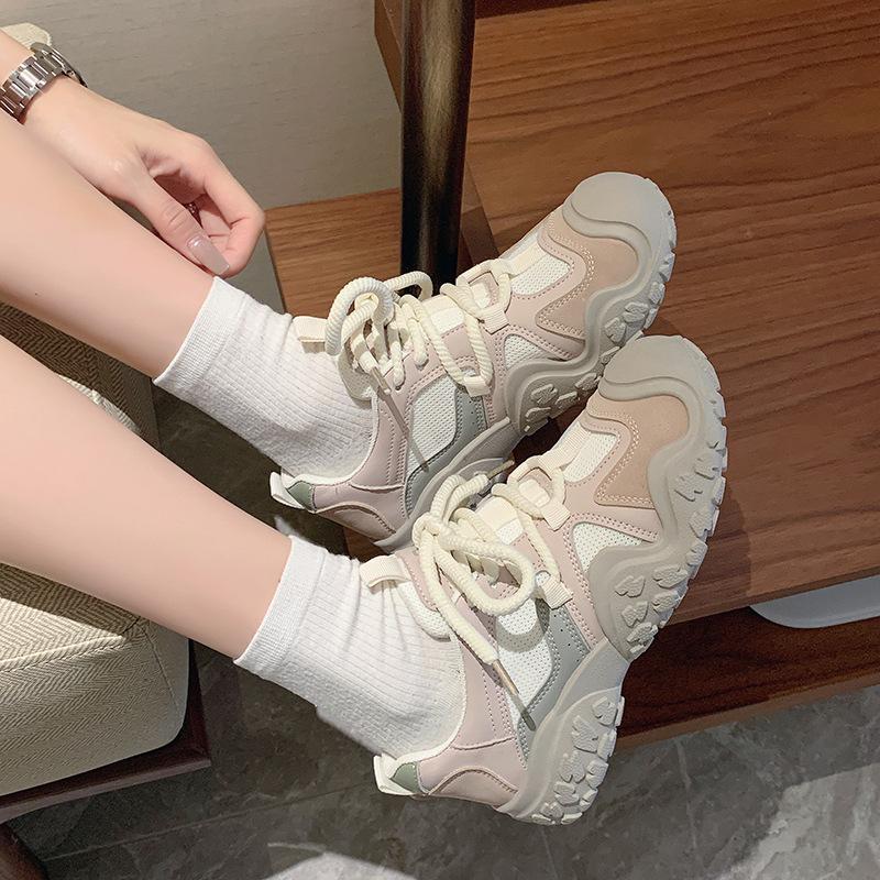 Sneakers Women's Shoes 2025 New Popular Spring Thick-soled Versatile Little White Shoes Soft-soled Lightweight Running Casual Shoes
