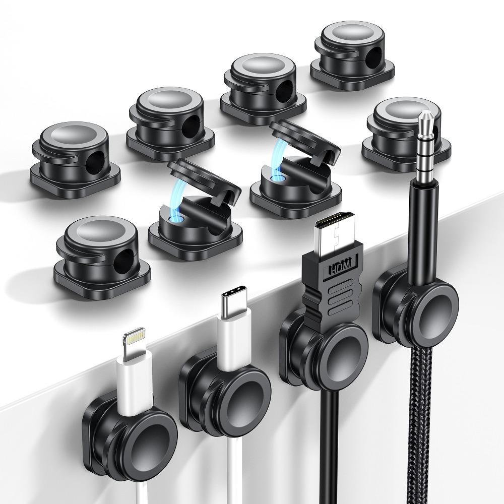 8PCS Adjustable Phone Cables Clip Strong Adhesive Cord Holder Fixed Cable Organizer  Home Office