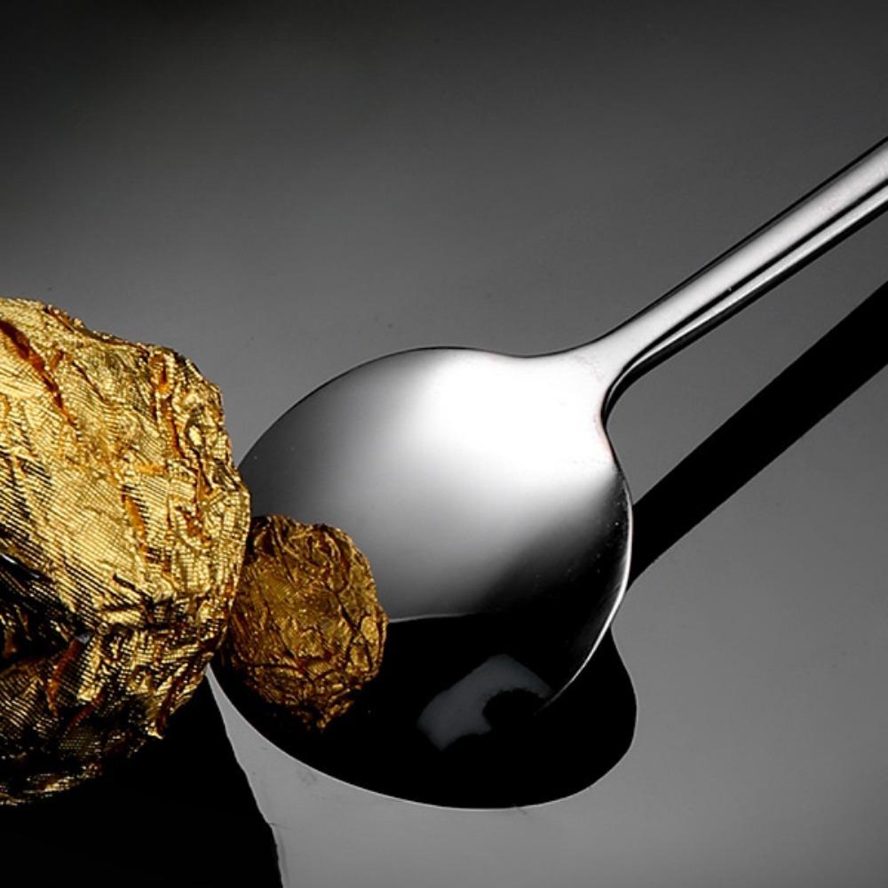 1pc 304 Stainless Steel Spoon, Household Coffee Spoon, Long Handle Stirring Spoon, Dessert Spoon, Thickened Bird's Nest Honey Spoon