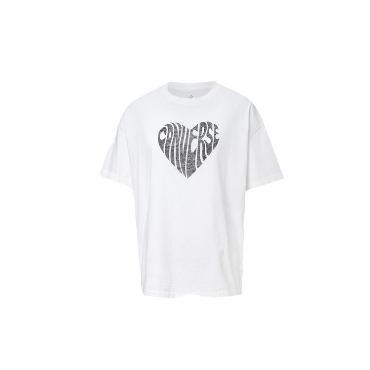 

Футболка Converse Heart Print с круглым вырезом Женские топы Белая 10018940-A07