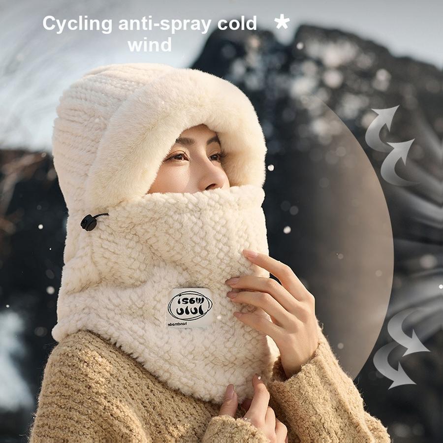 Winter Women's Hat Scarf Mask Cycling Ear Protection Face Mask Riding Headset Set Warm Windproof