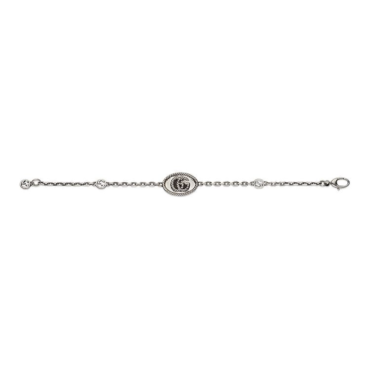 Gucci Double G Vintage Style Matte 925 Silver Bracelet Women bracelet 627749-J8400-0701