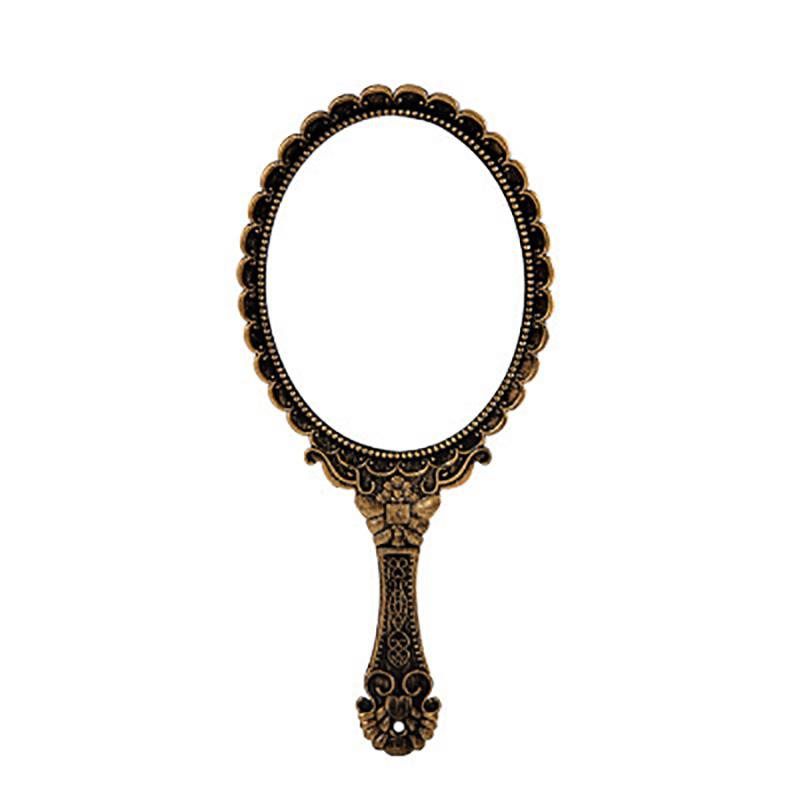 מראה איפור ידנית מגולפת וינטג', מראה קומפקטית לקוסמטיקה