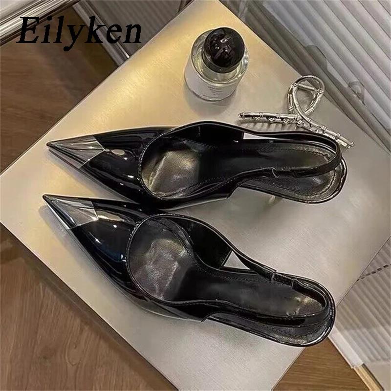Fashion Eilyken 6CM 9CM Thin High Heels Women Pumps 2025 Spring Patent Leather Mules Shoes Sexy Party Prom Slip-On Sandals