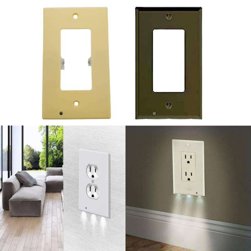 Cover Outlet Wall Socket Plate Sensor Led Night Light Coverplate Tools Plug
