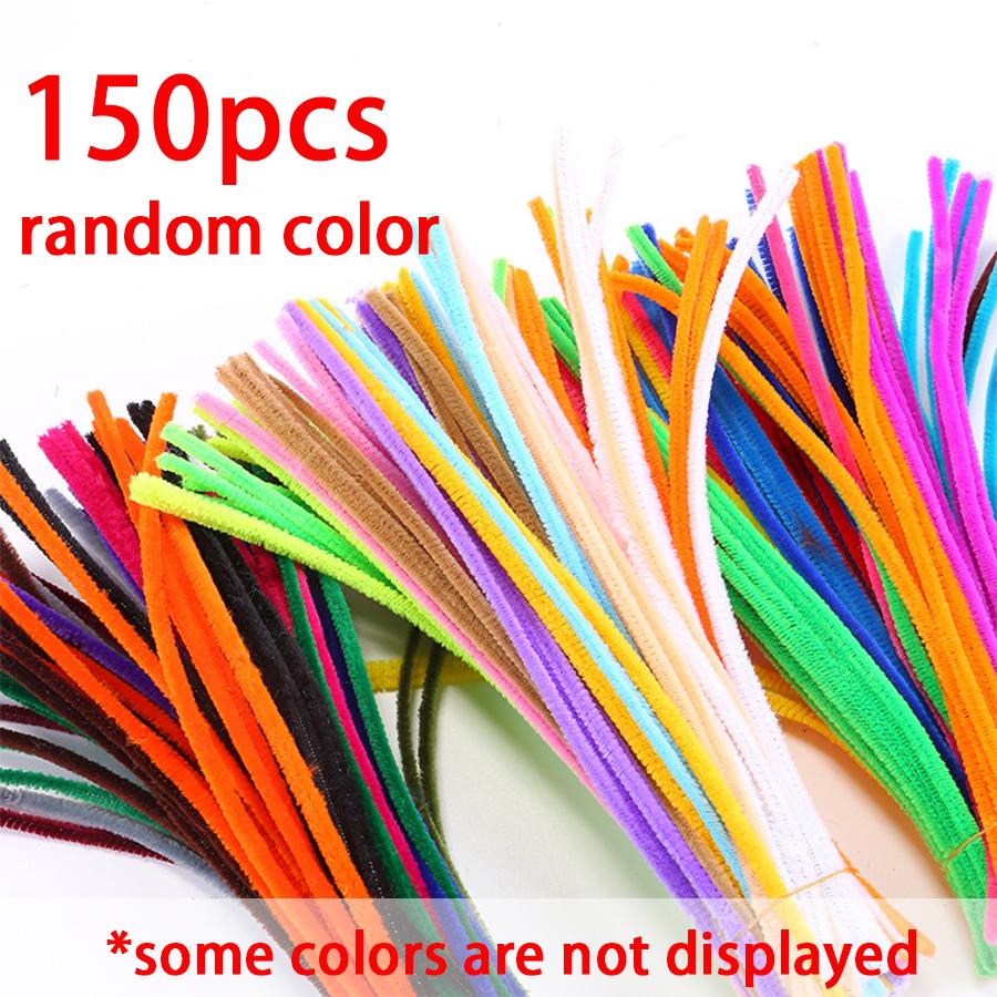 150/300pcs Colorful Chenille Stem Pipe Cleaner Handicraft DIY Art Furry Strip for Festival Party Birthday Indoor Decor XJM