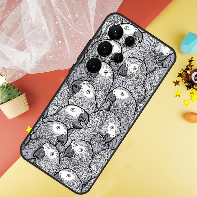 African Grey Parrot Phone Case For Samsung Galaxy S26 S25 S24 S21 S20 S22 S23 Ultra S10 Plus S25 FE Cover Coque