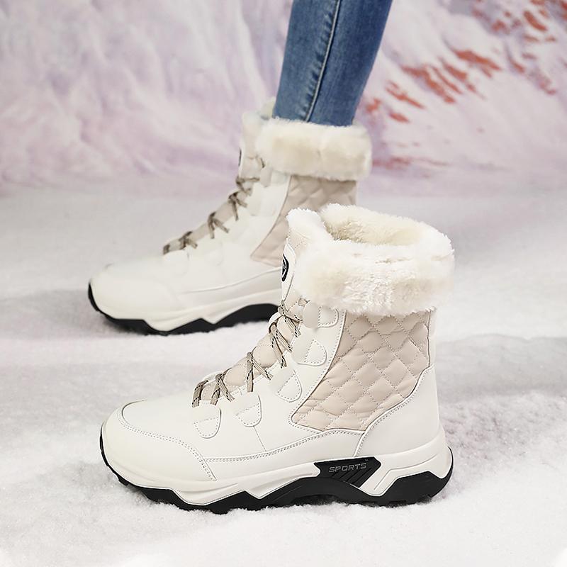 Thick-soled big snow boots, new winter piled and thickened warm Harbin high-top large cotton shoes