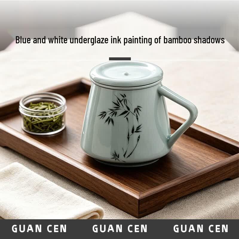 Guan Cen Ceramic Tea Cup and Strainer Set