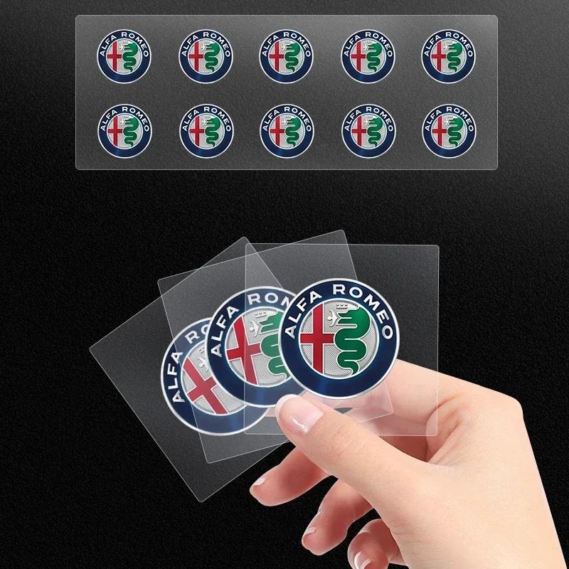Car Stickers For Alfa Romeo Car Steering Wheel Badge Stickers Car Door Handle Label Decal For Alfa Romeo 159 Giulietta Giulia 14
