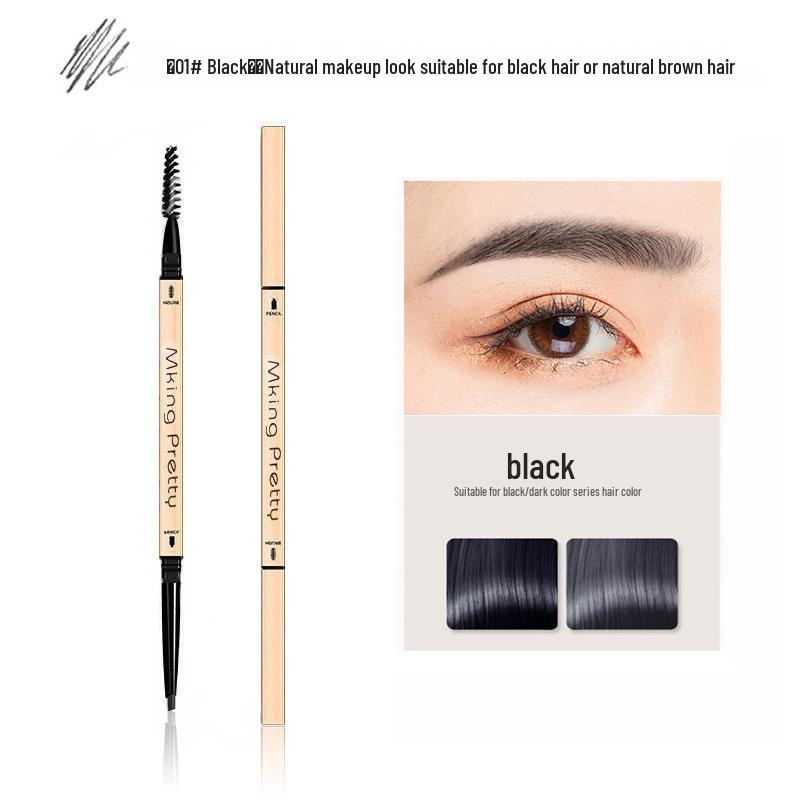 Little Gold Bar Ultra-Fine Double-Ended Triangular Eyebrow Pencil: Waterproof, Sweatproof, Long-Lasting, Non-Smudging, Natural-Looking.