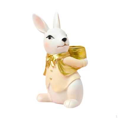 Bunny Candle Holder for Easter Celebration 5inch Tall Desktop Ornament