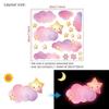Stars Clouds Glowing Pink Wall Stickers for Kids Girls Room Bedroom Home Decor Glow in the Dark Fluorescent Light Switch Sticker
