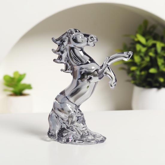 Fake Crystal Horse Figurine Artistic Simulation Pony Statue Miniature Zodiac Animal Sculpture Home Office Desktop Feng Shui Decoration Ornament
