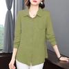 Breathable Cotton Blouse for Women Spring Autumn Loose Fit Fashionable High Quality Shirt for Mothers