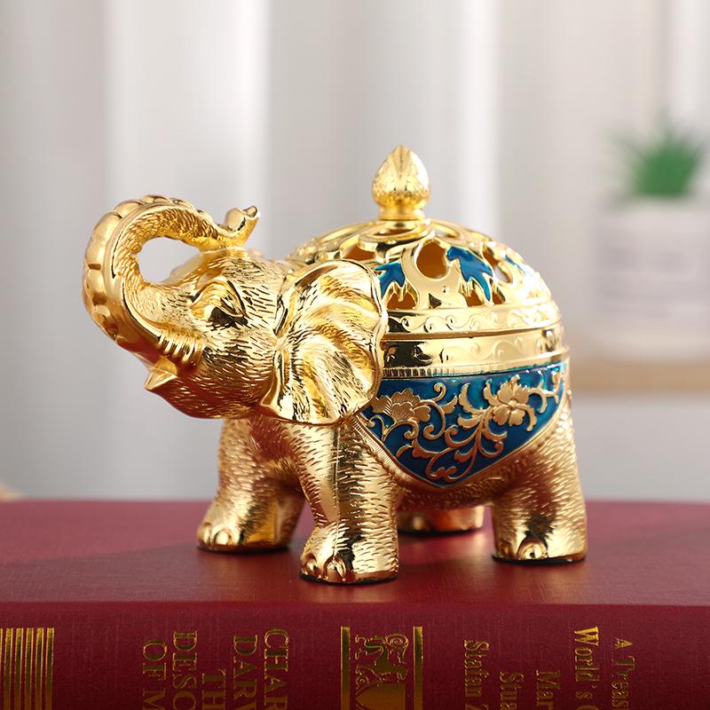 European Style Elephant Incense Burner Table Ornament