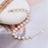 Real Natural Freshwater Pearl Gold Bracelet Woman,Vintage 18k Gold Pearl Bracelet Jewelry Baby Girl Wife Annniversary Gift White