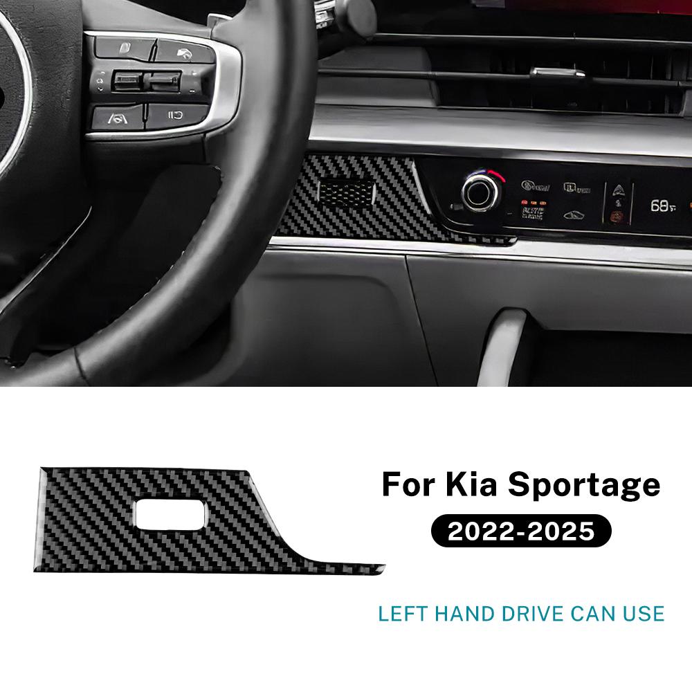 For Kia Sportage 2022 2023 2024 2025 Real Soft Carbon Fiber Sticker LHD RHD Car Center Console Side Outlet Panel Accessories
