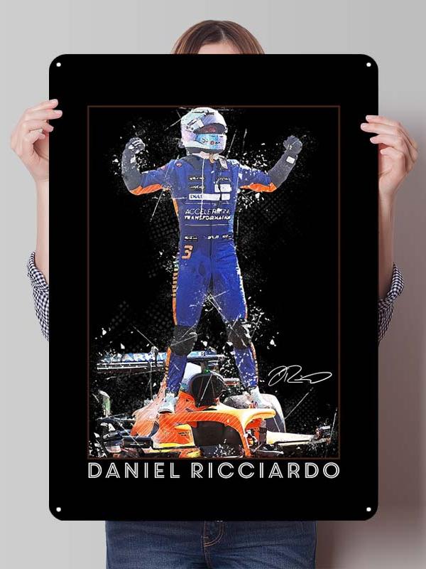 Daniel Ricciardo Plakaty Wyścigowe F1 Metalowe Znaki Dekoracja Wystrój Salonu Mężczyźni Niestandardowe Blaszane Tabliczki do Dekoracji Ścian