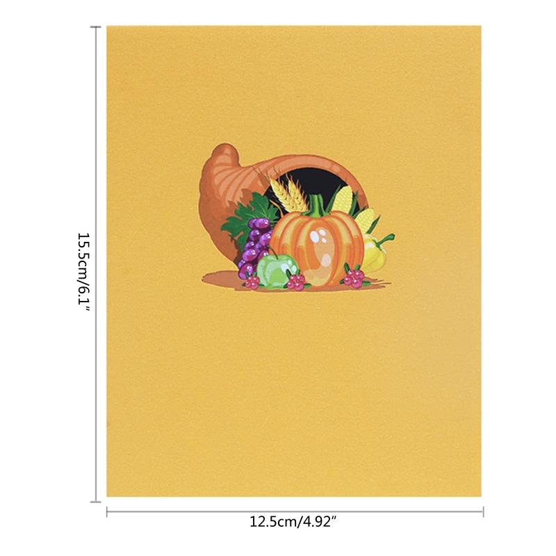 3D for Pop Up Thanksgiving Pumpkin Greeting Card Surprise Mysterious for Autumn Children Festival Holiday Gift