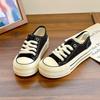- Canvas shoes women's new spring thick-soled design step on the feet, white shoes are easy for women to wear