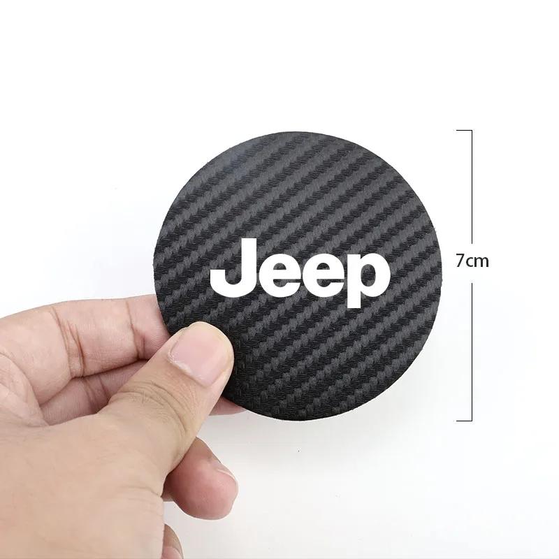 Per Jeep 2 Pezzi Sottobicchiere in Pelle Antirumore Tappetino per Tazza d'Acqua Cuscino Per Jeep Renegade Compass Grand Cherokee Wrangler Patriot Rubi