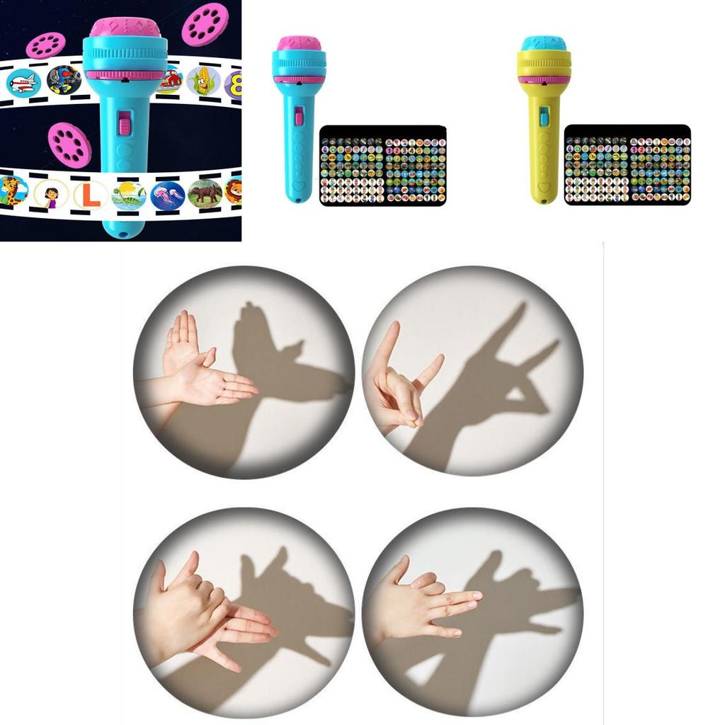 Kids Projection Flashlight Fun Bedtime Stories Toy For Early Learning.
