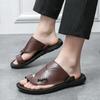 Summer Men Slippers Fashion Man Designer Simple Light Men's Shoes New Beach Cool Leather Comfortable Outdoor Cowhide Slippers