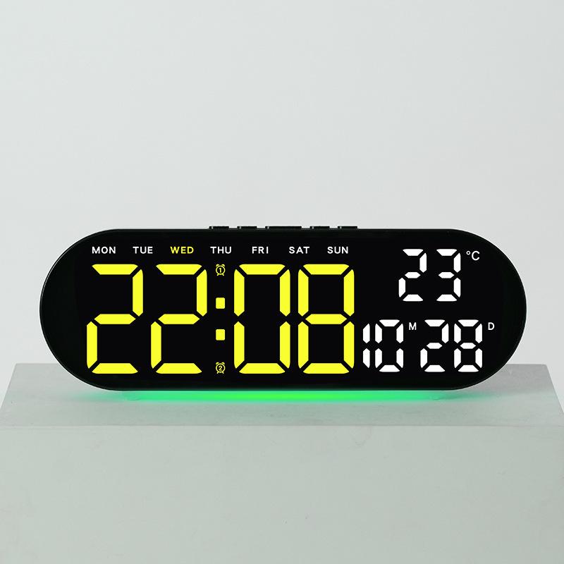 Home Furnishings Electronic Clock Multifunctional Hotel Desk Clock LED Ambient Light Alarm Clock GH8011