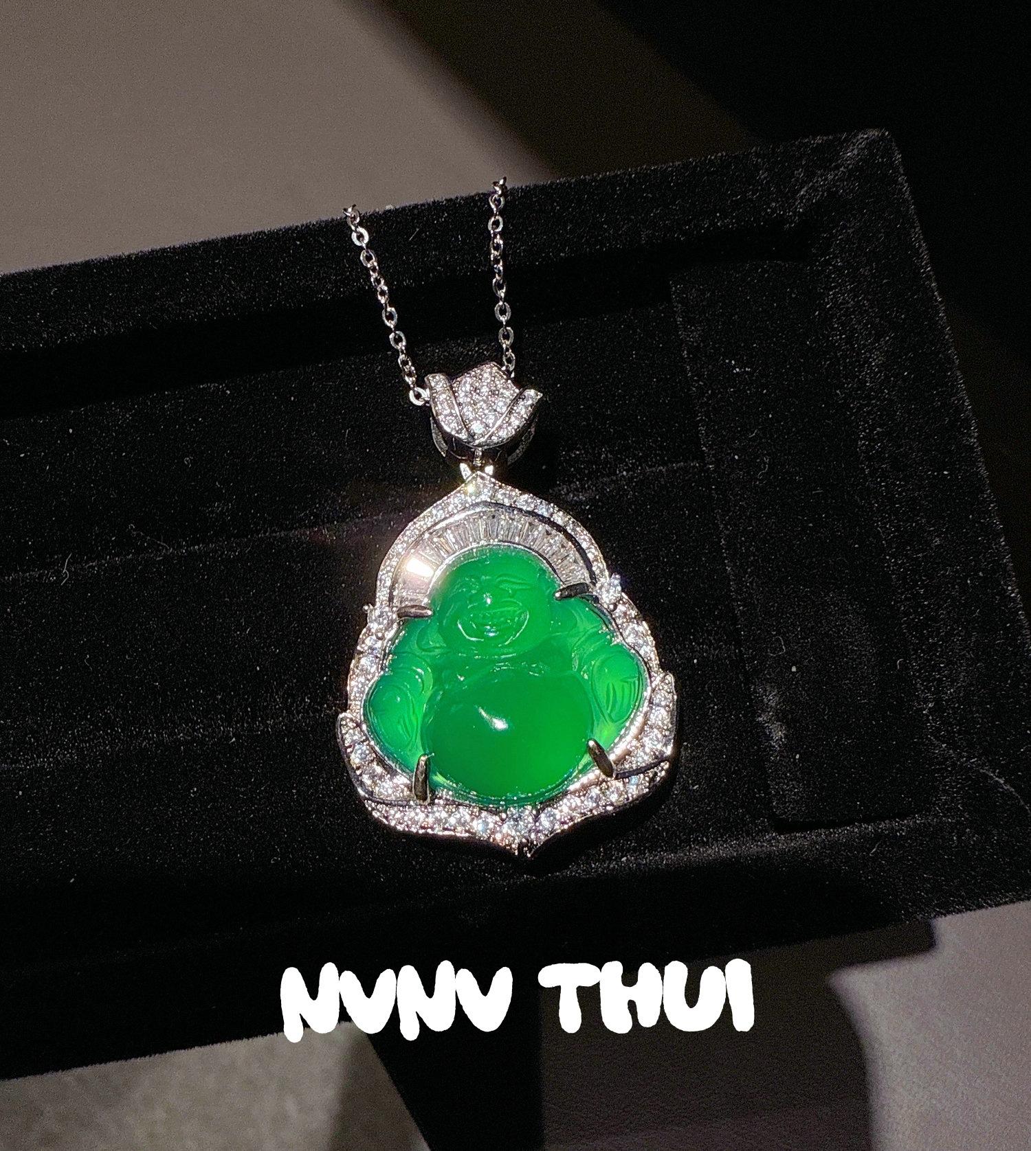 Jewelry, Horse Material Chalcedony Agate Buddha Pendant Necklace, National Style Comparable To Jade Maitreya Buddha Necklace