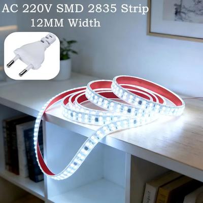 Torekket LED-stripe 240 LED/M 12 MM Bredde SMD 2835 LED-stripe IP68 Vanntett Varm/kjølig/Hvit Lys Med EU-plugg AC220V Fleksibel Kuttbar Myk Lampe