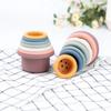 1Set Silicone Stacking Cups Montessori Toys for Kids Stacker Blocks Early Educational Toys Baby Bath Toys Ins Style Bathtub Toy