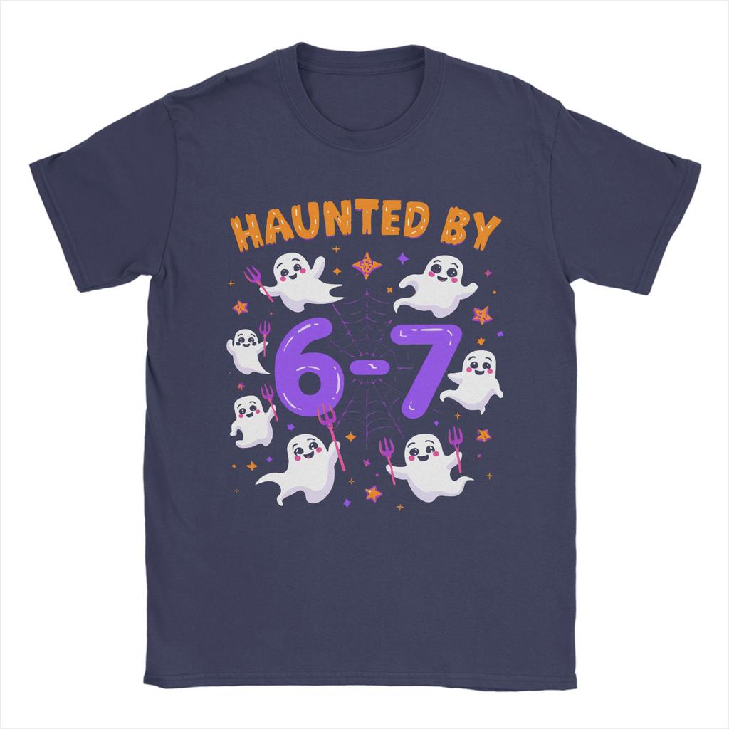 Haunted by 6-7 T-Shirt Summer Halloween 2025 Cotton T Shirts For Men Hip Hop Custom DIY Tee Shirt Short-Sleeve Awesome Clothes