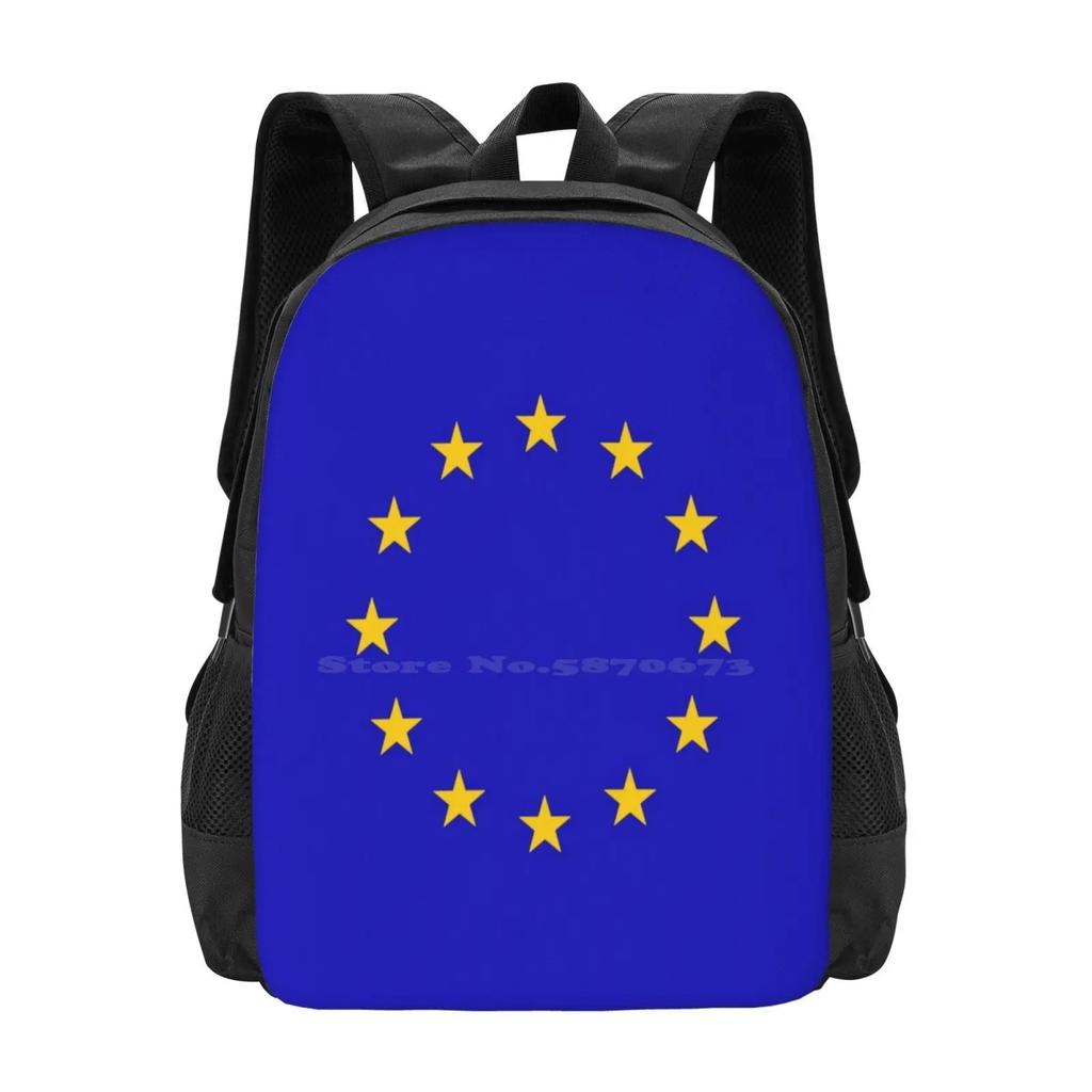 Eu Flag Hot Sale Schoolbag Backpack Fashion Bags Eu Flag Fun Pro Europe Anti Brexit Lover Protest Remainer European Union