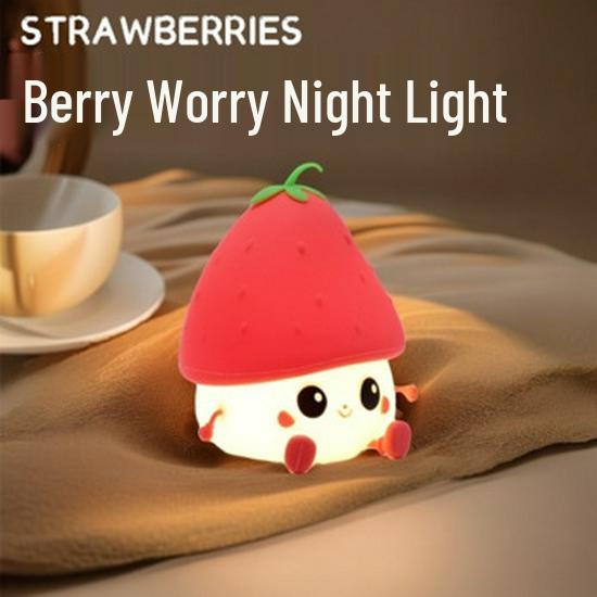 

Ночник с сенсорным управлением из силикона в форме клубники - Креативная прикроватная лампа для создания атмосферы 1W Warm Light