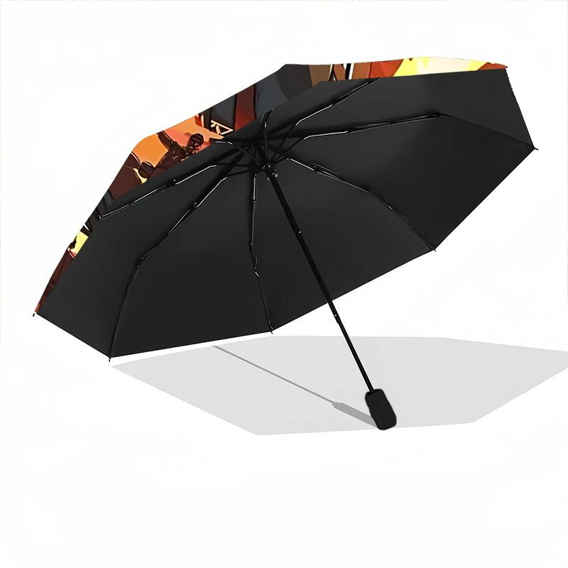 1pc Rammstein Automatic Folding Umbrella - Compact 8-Rib Design, Durable Plastic & Iron, Perfect Gift for Friends & Family, Outdoor Umbrella, Fashiona